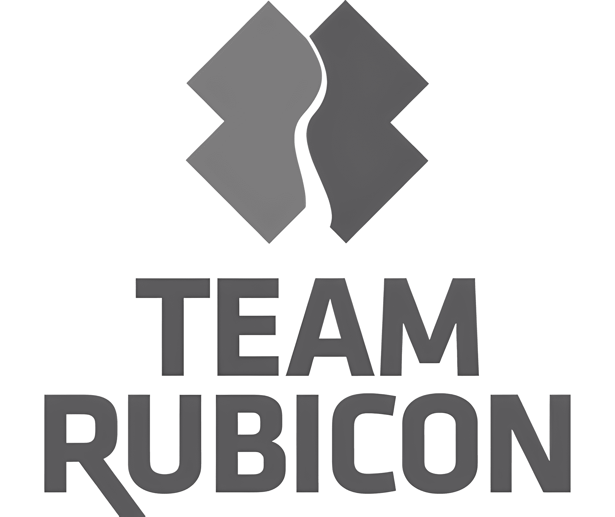 Team Rubicon logo in grayscale design.