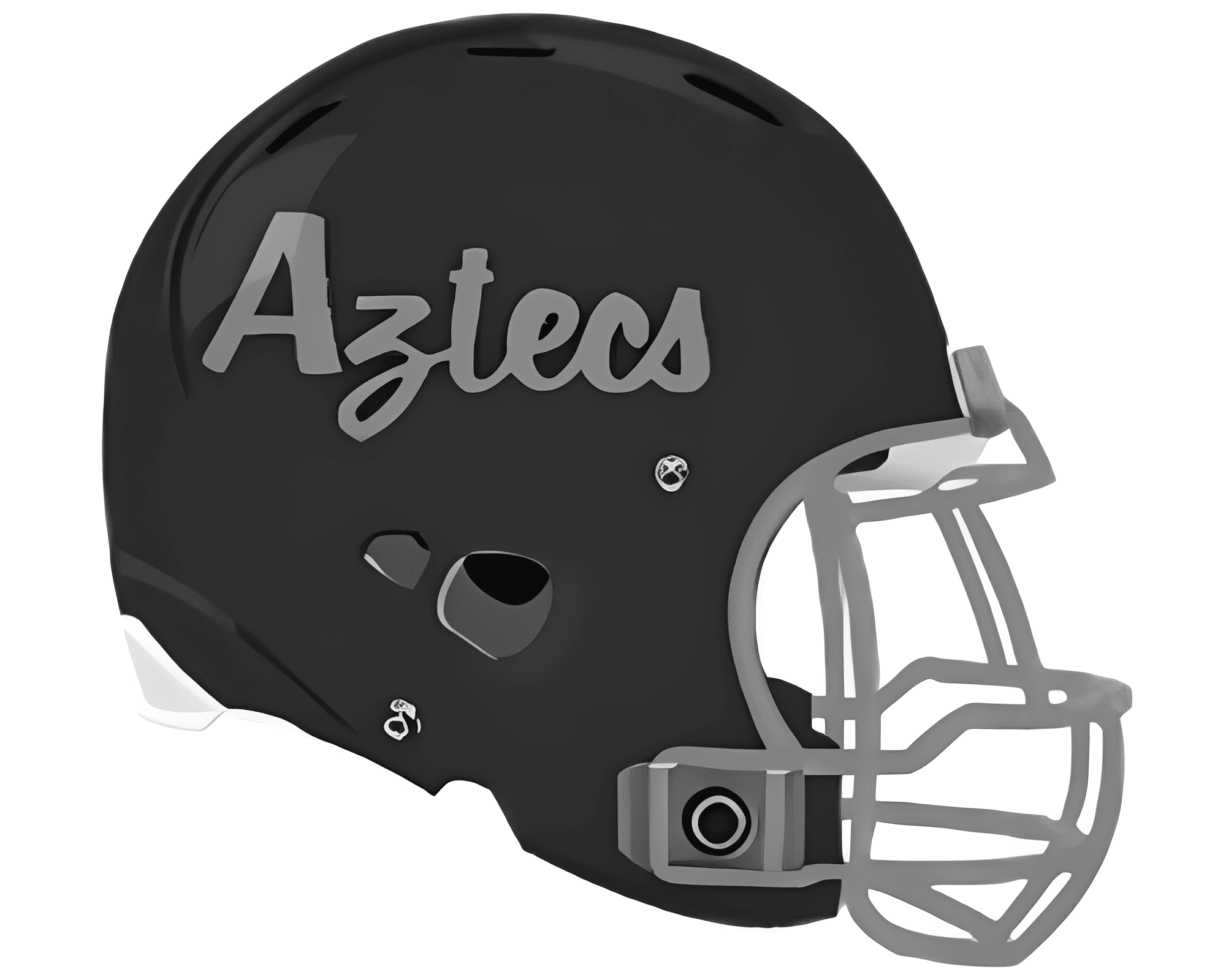 Black football helmet with 
